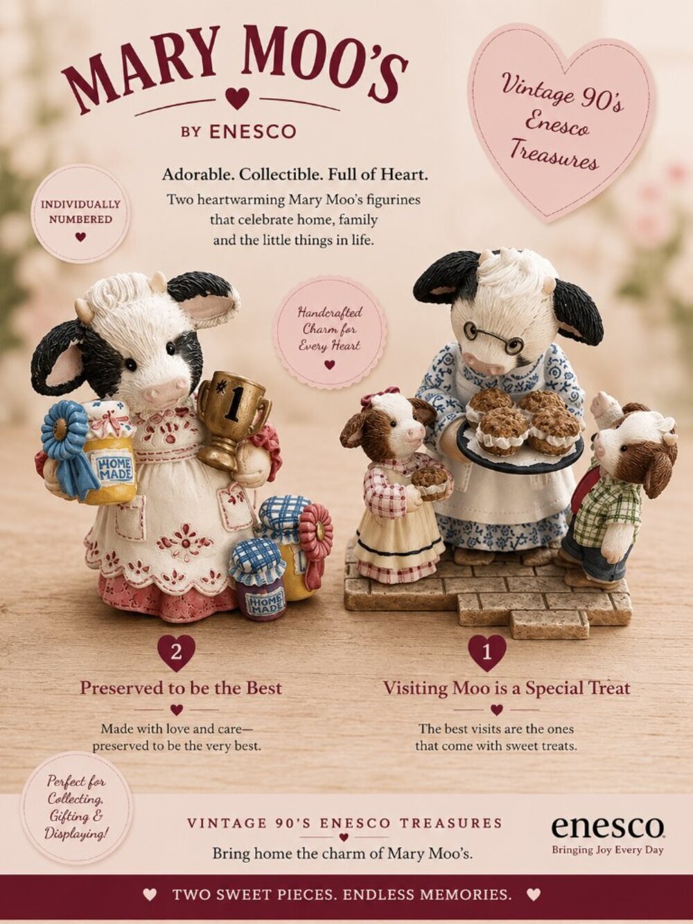 Enesco Mary Moo's Visiting Moo Special Treat & Preserved Best Vintage